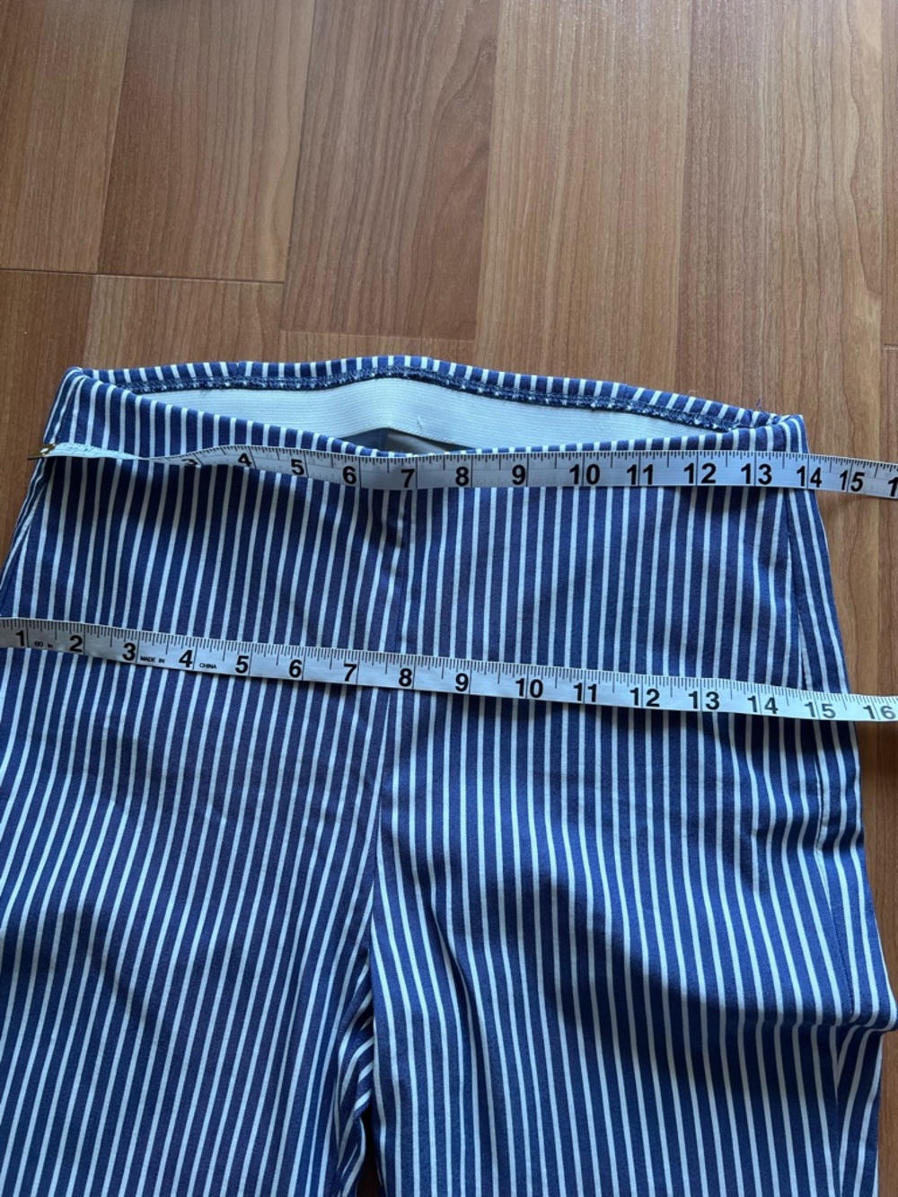 Chico’s Blue White Striped Pants Straight Leg Size 0 - Picture 3 of 12